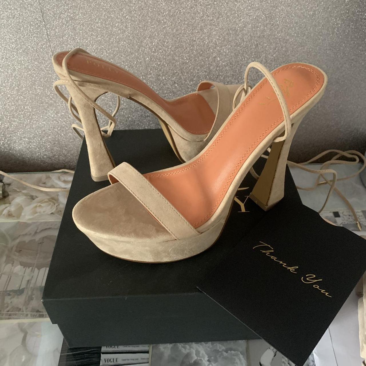 Oh Polly nude platform lace up heels. Brand new... - Depop