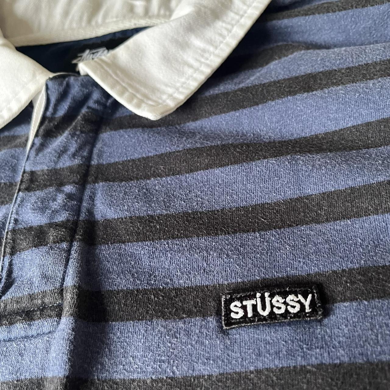 Vintage Stussy Rugby Polo, large stussy logo on back... - Depop