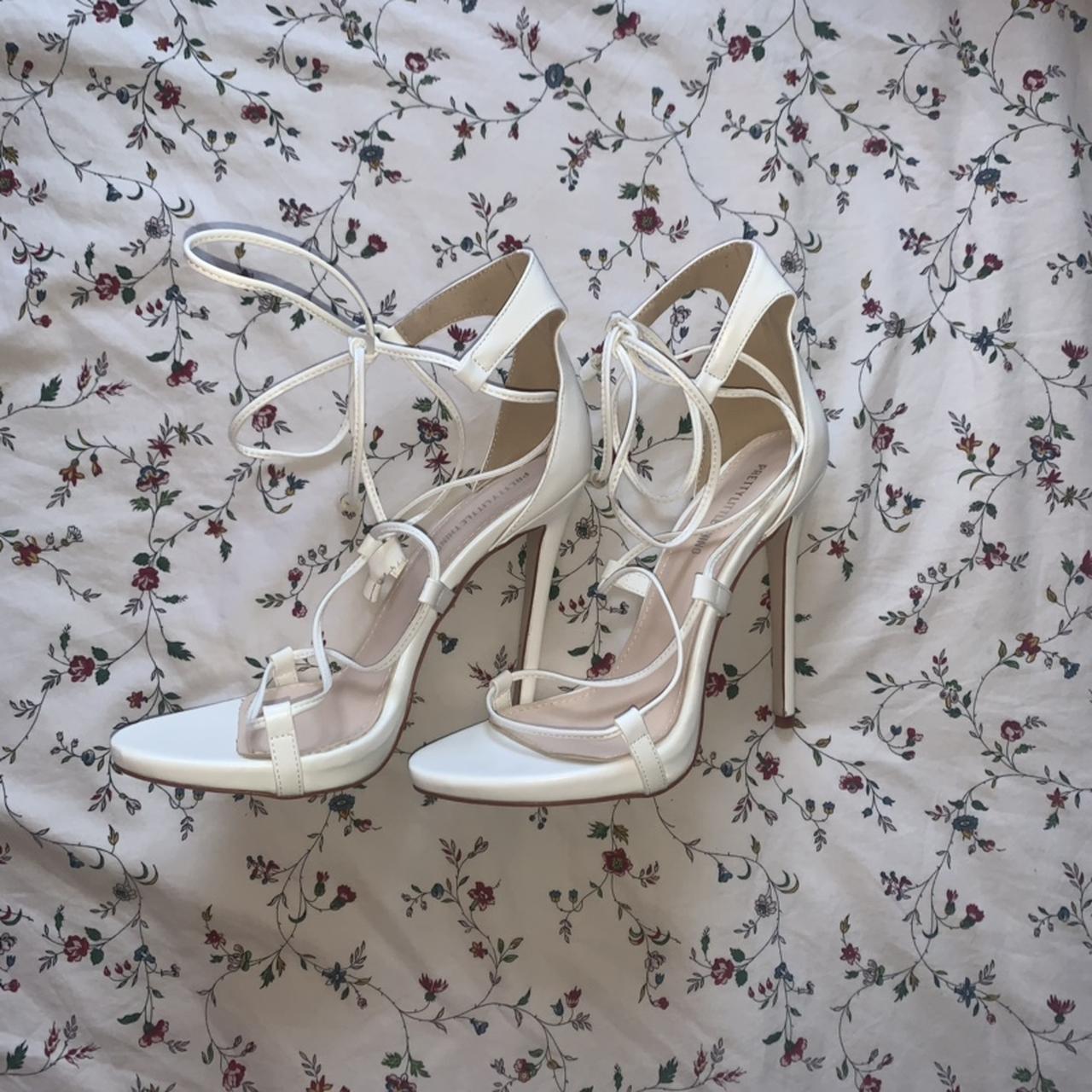 White clearance box heels