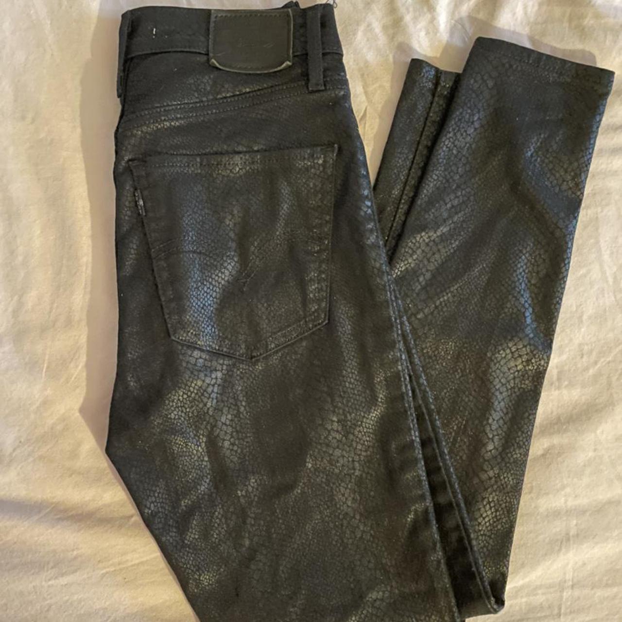 Levi’s faux leather snake skin jeans #levis... - Depop