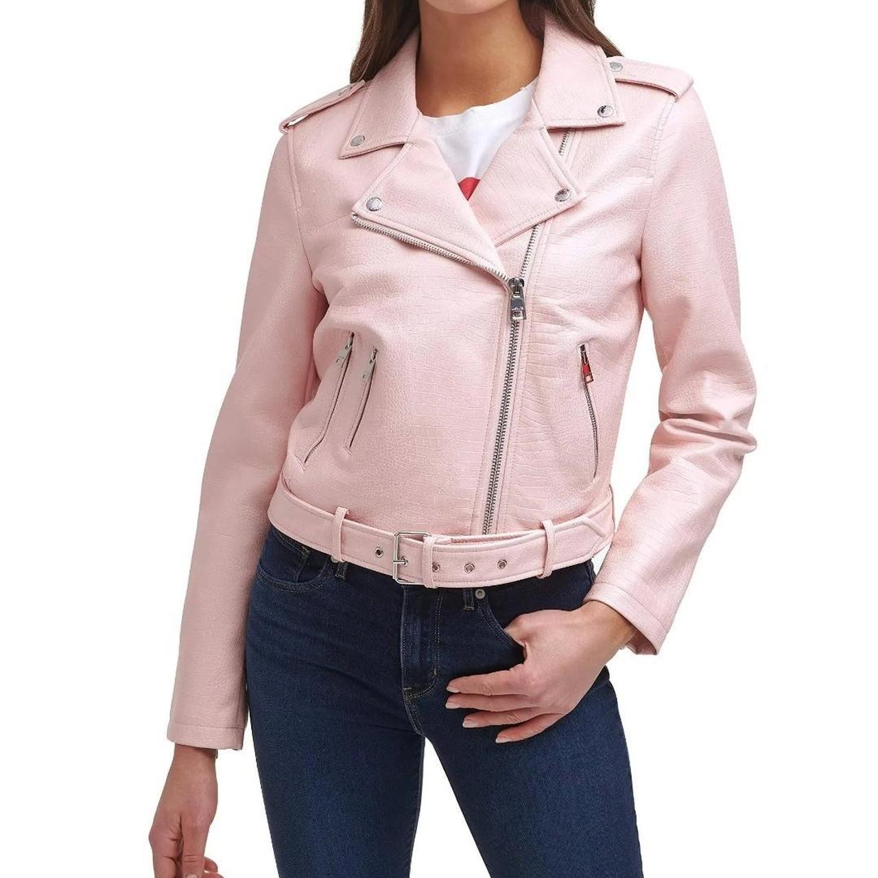 Brand new Levi's Pink Faux Leather Moto Jacket!! I... Depop
