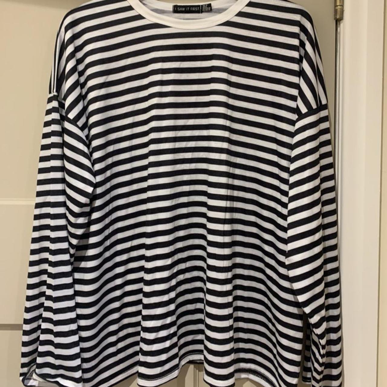 Black and white stripped Long sleeve t-shirt... - Depop