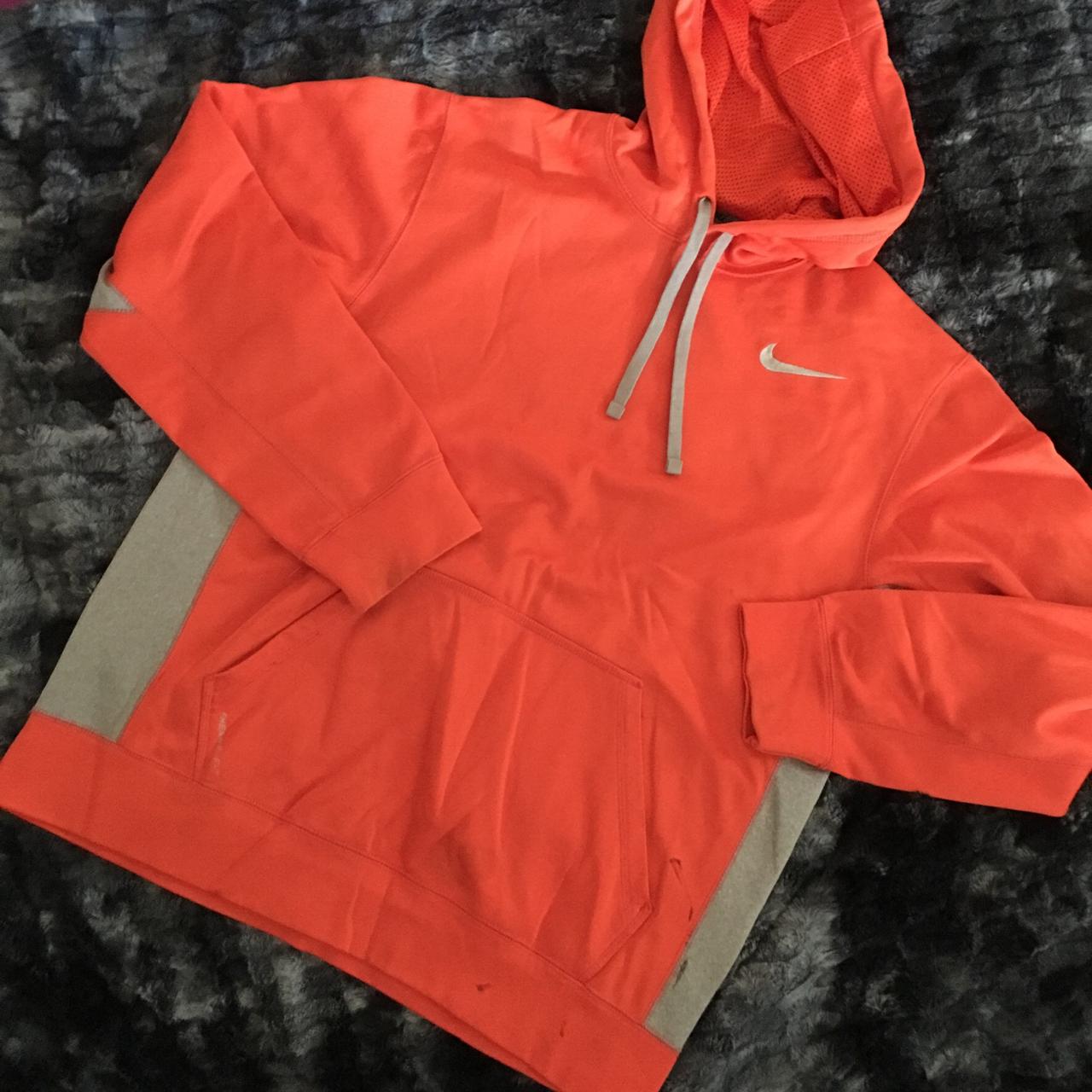 orange nike therma fit hoodie