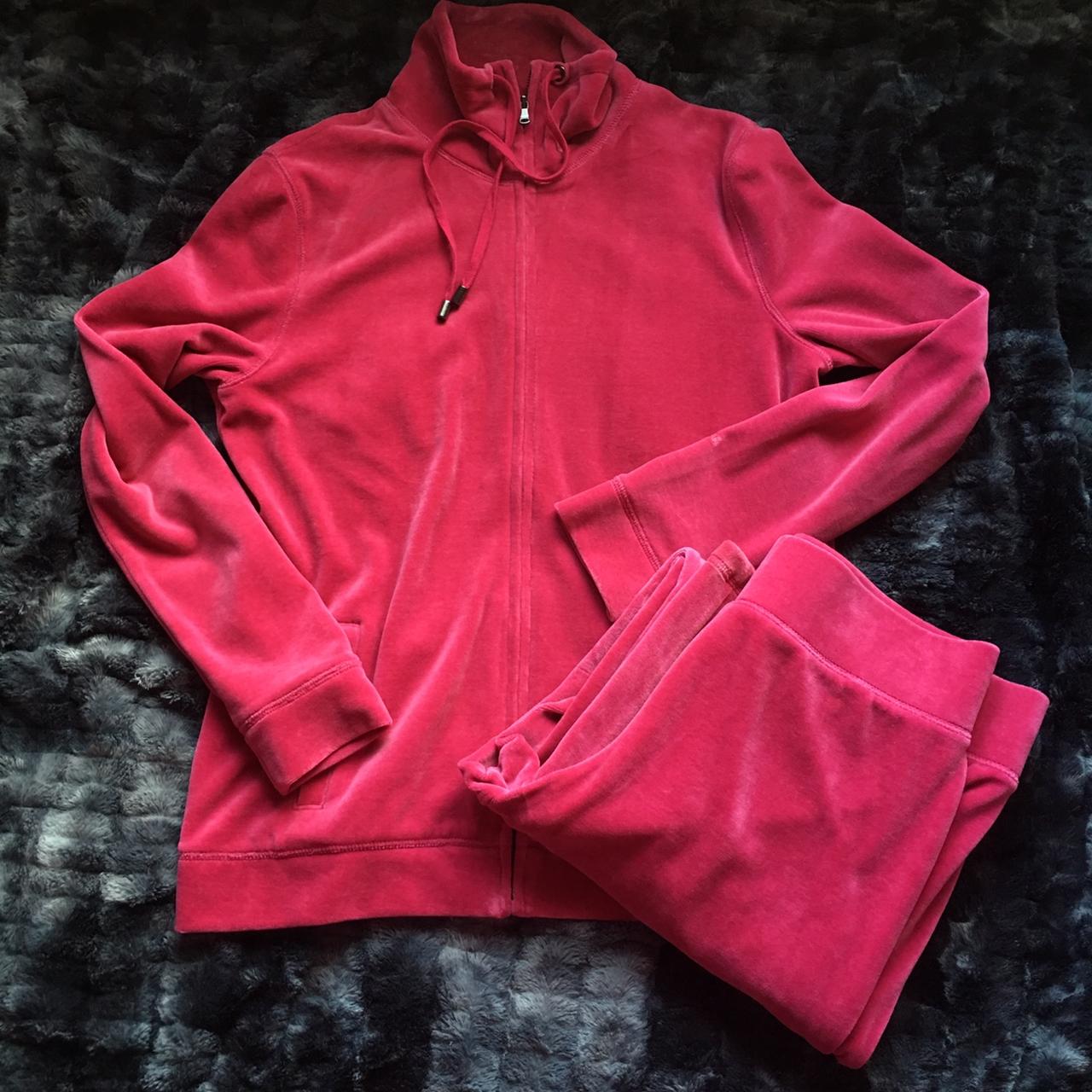 Talbots pink velour track Hoodie is a Depop