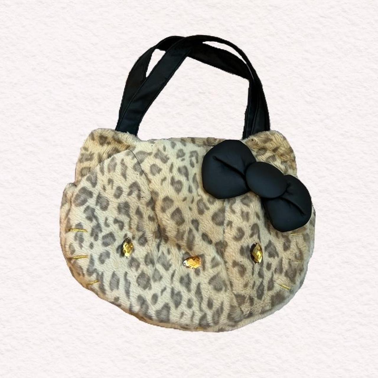 Y2k Hello kitty fur cheetah print bag Adorable for... - Depop