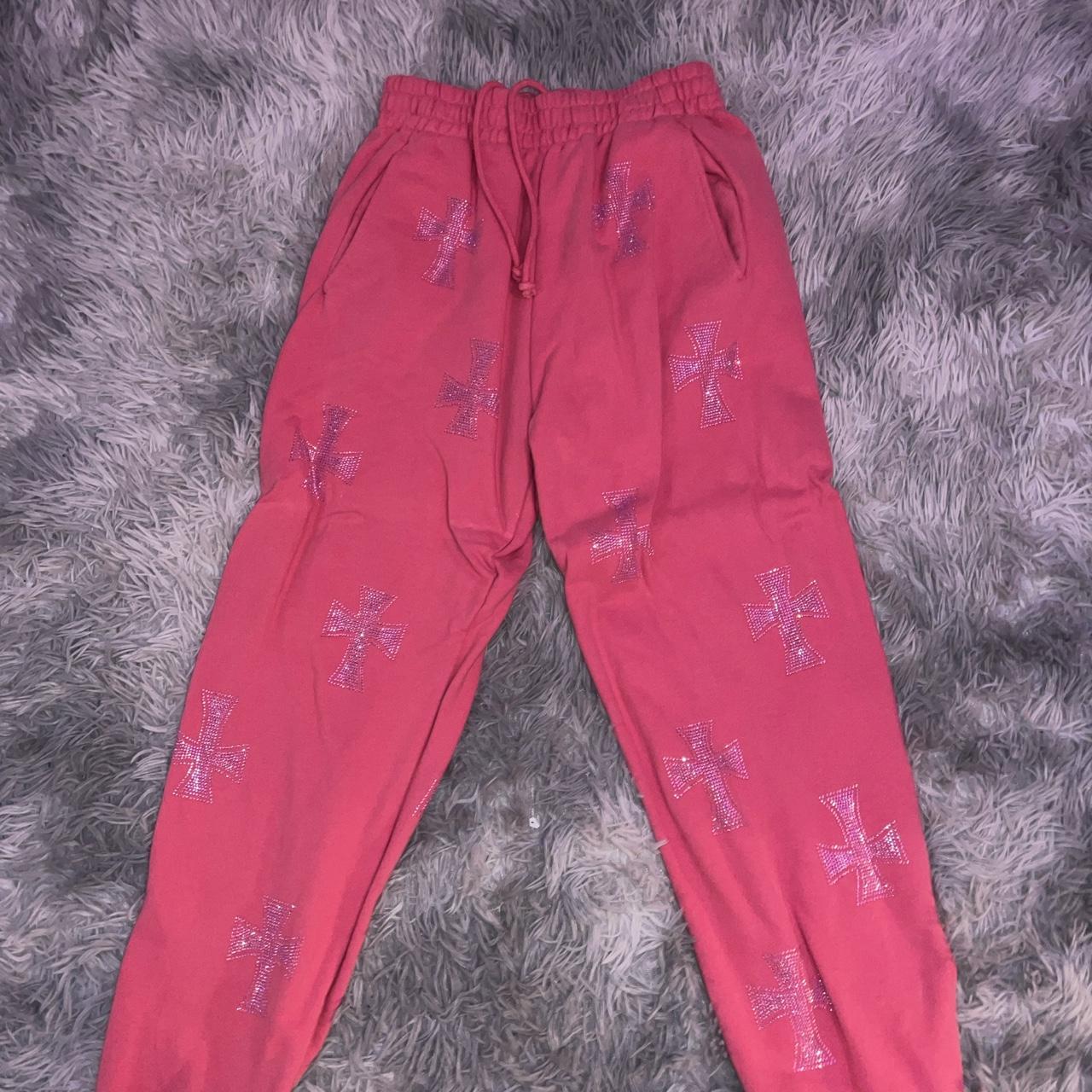 UNKNOWN LONDON PINK RHINESTONE JOGGERS, Only worn a...