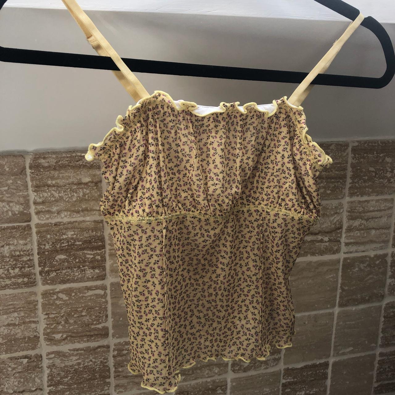 urban outfitter yellow flower crop top size s, would... Depop