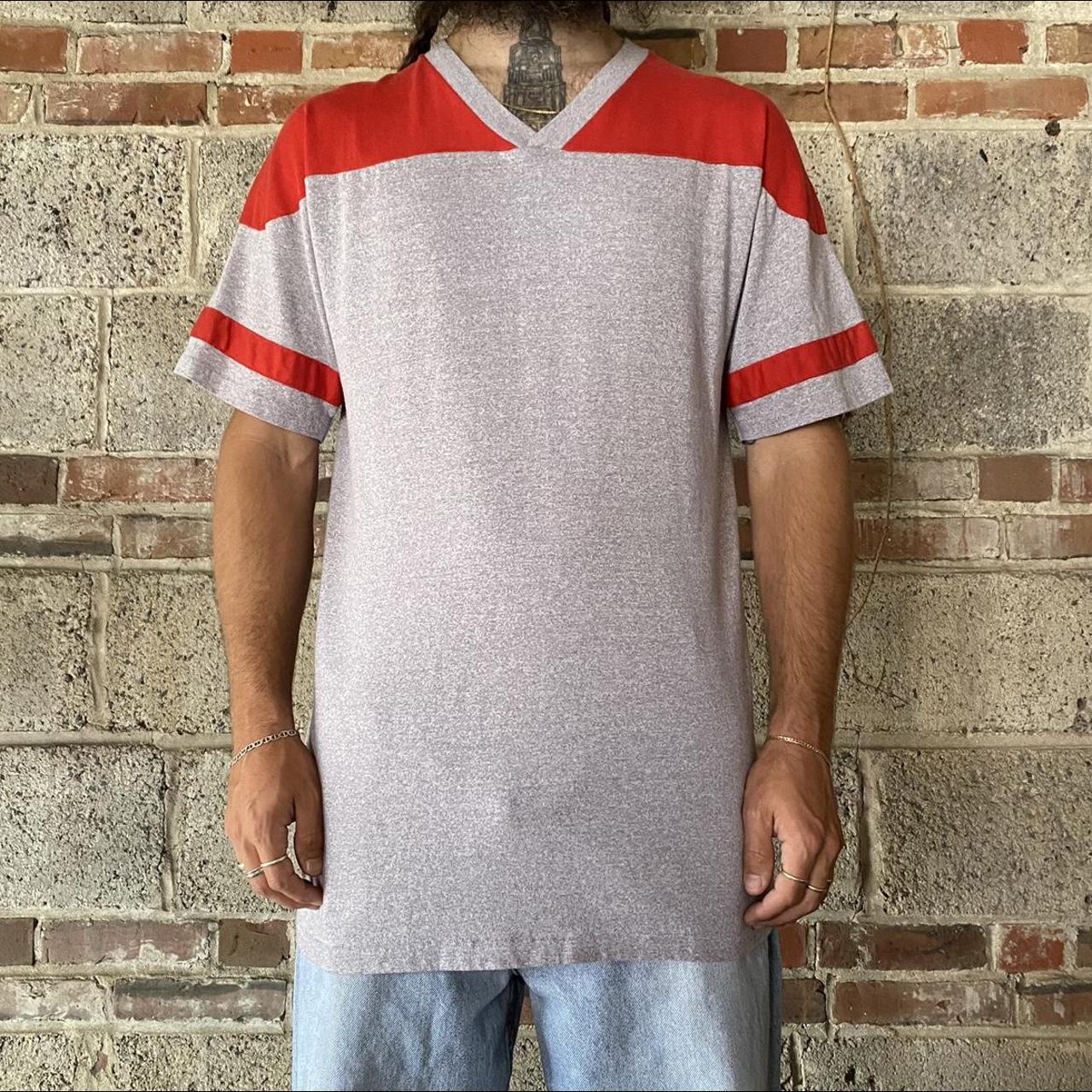 Vintage S Mens V Neck Athletic Style Shirt Depop