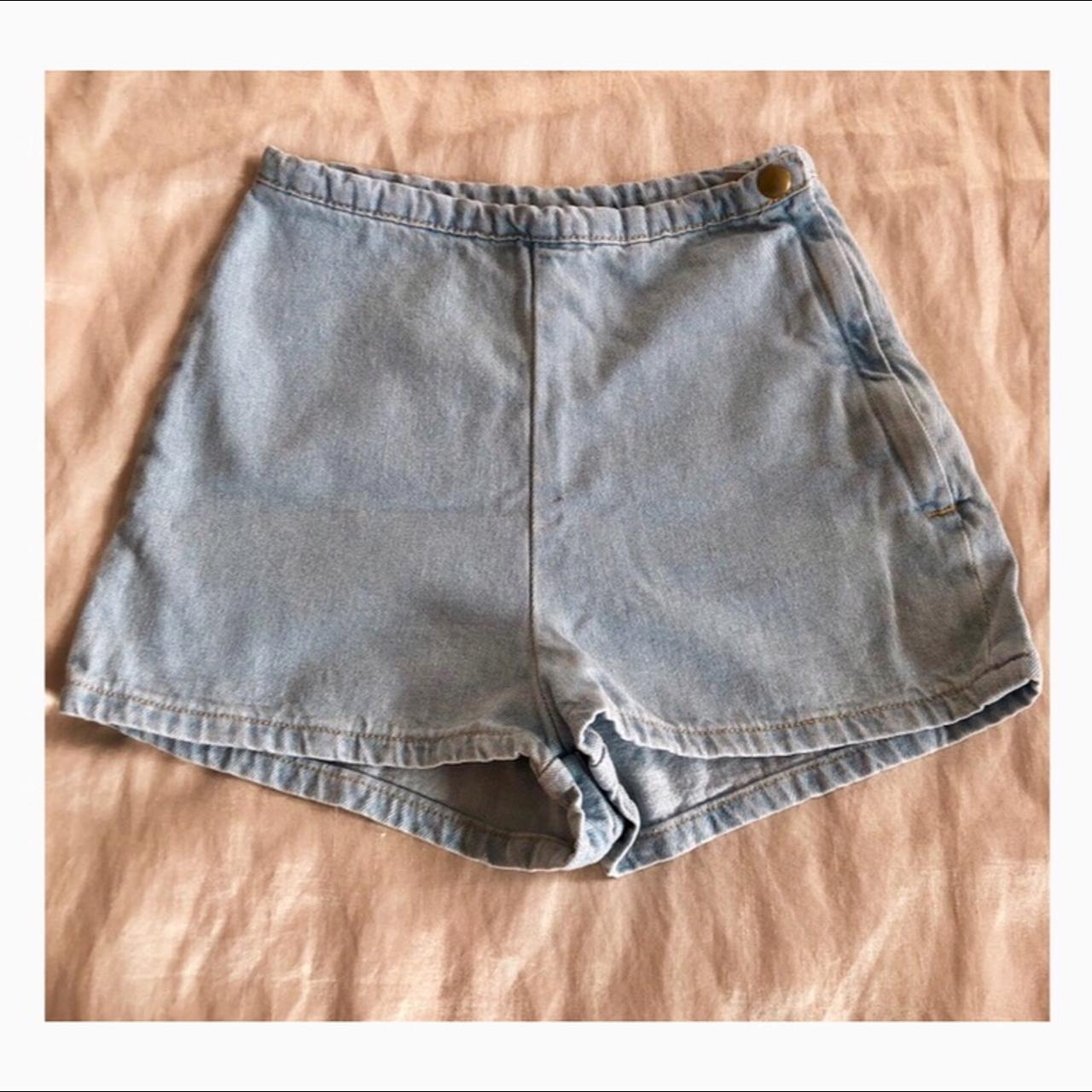 American Apparel Women's Blue Shorts | Depop