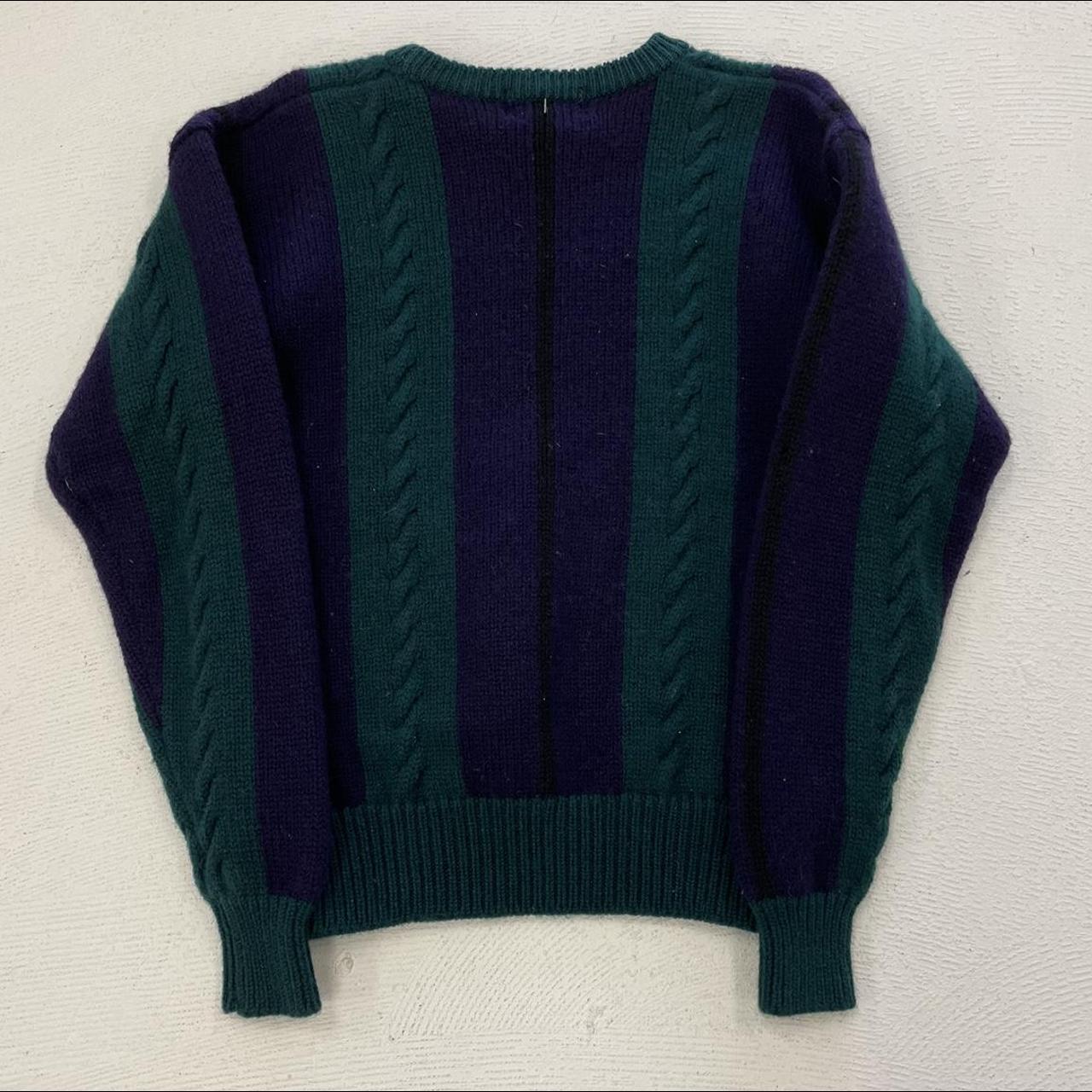 Green and purple wool knit Embassy Row Size:... - Depop