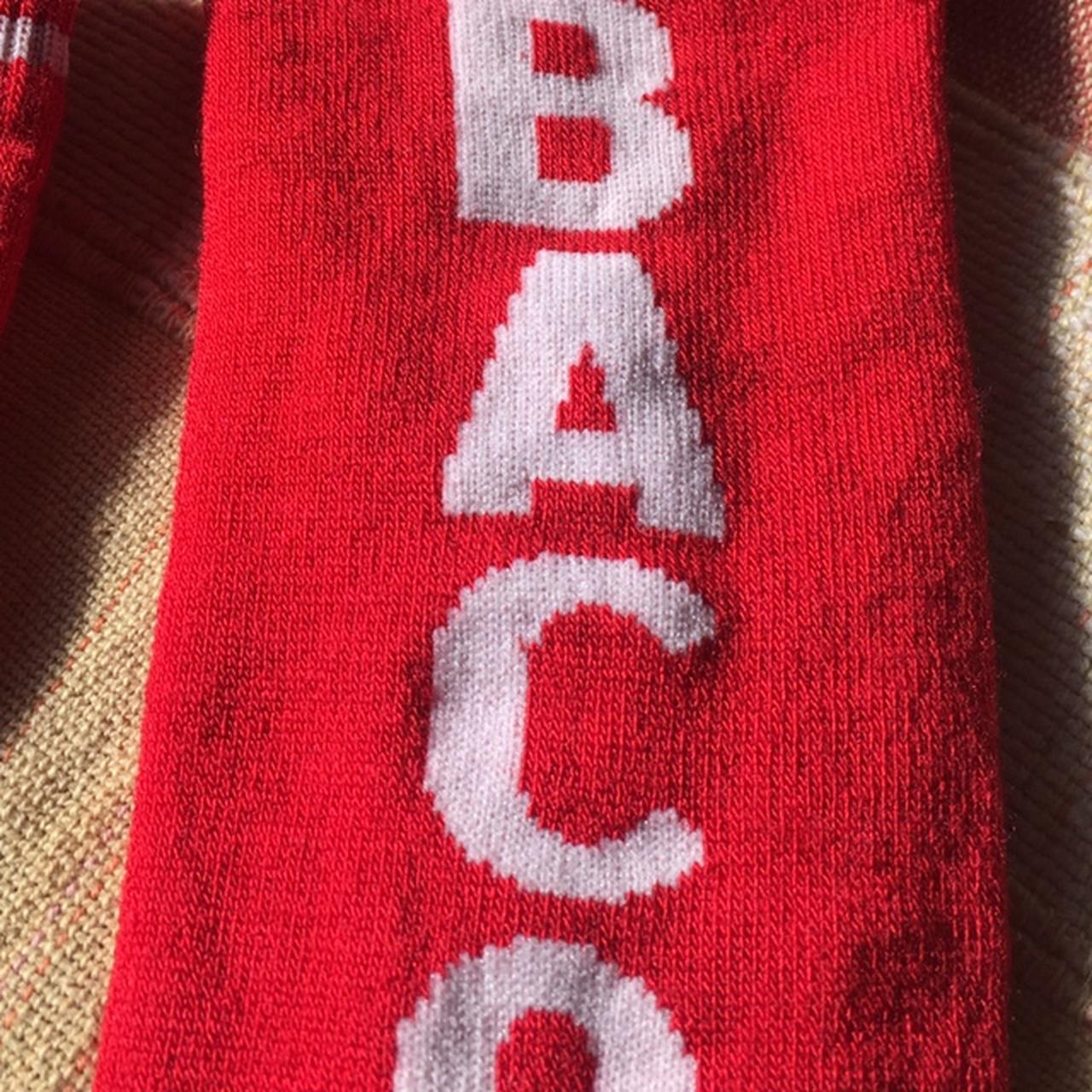 BACON Women's Red and White Socks (2)