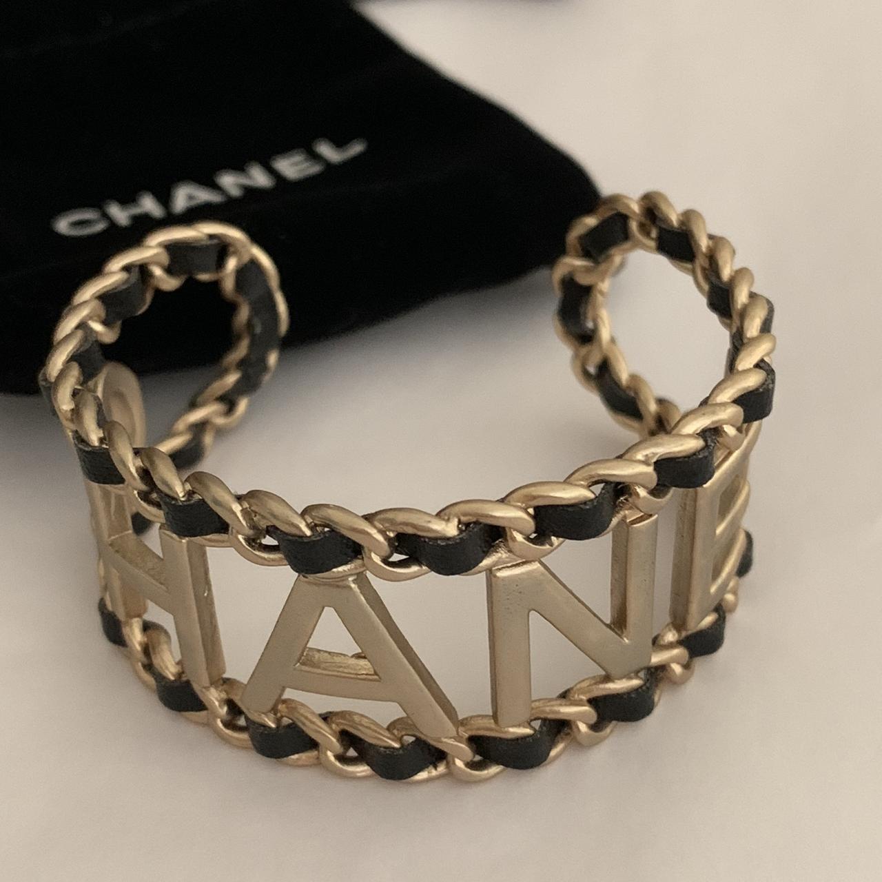 Authentic Chanel Vintage Allure Leather Cuff