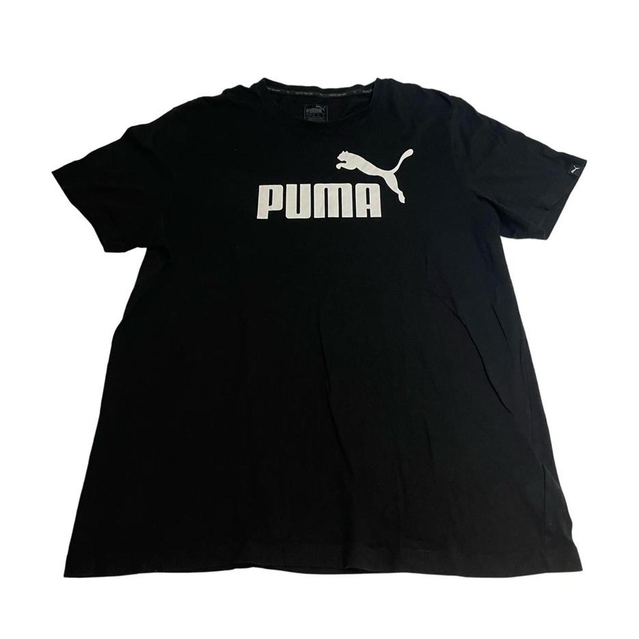 Puma Men's Black and White T-shirt | Depop