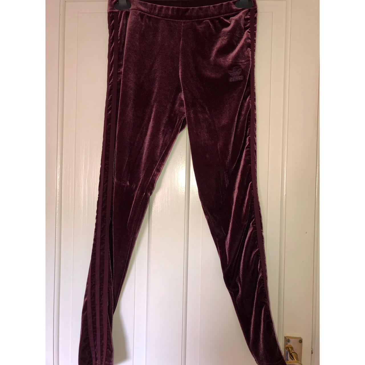 adidas velvet leggings maroon