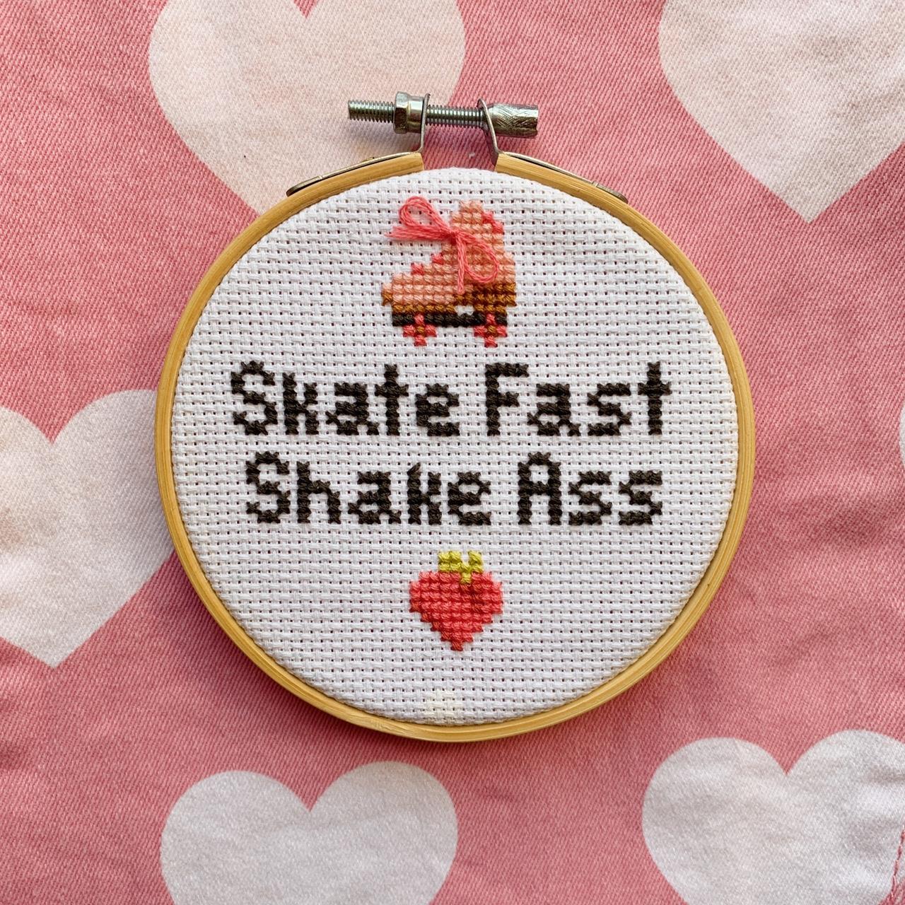 🍑 “Skate Fast Shake Ass” 🍑 4.5 inch diameter cross... - Depop