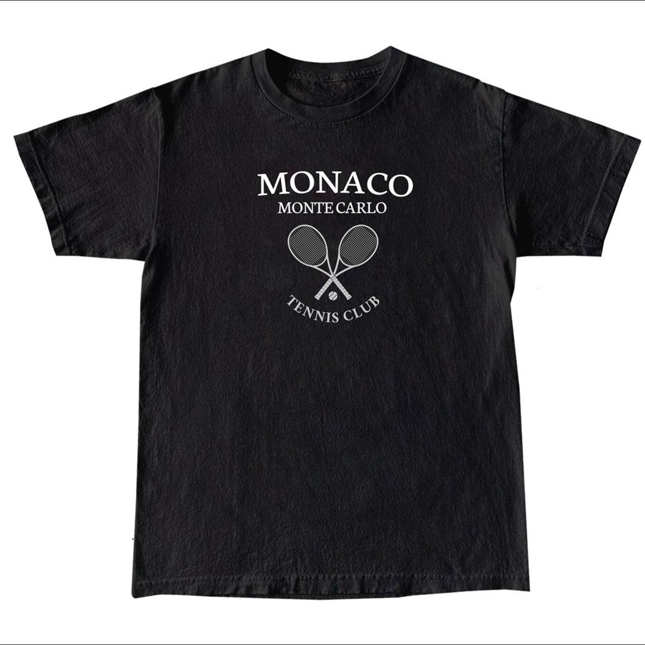 Monaco Monte Carlo Tennis Club T-Shirt - Black High... - Depop