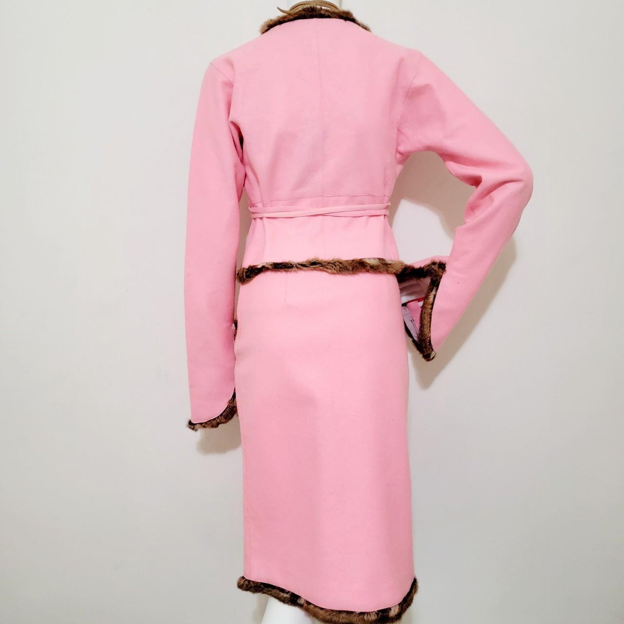 Fendi fall 1999 runway pink fur trim skirt sz 38 xs