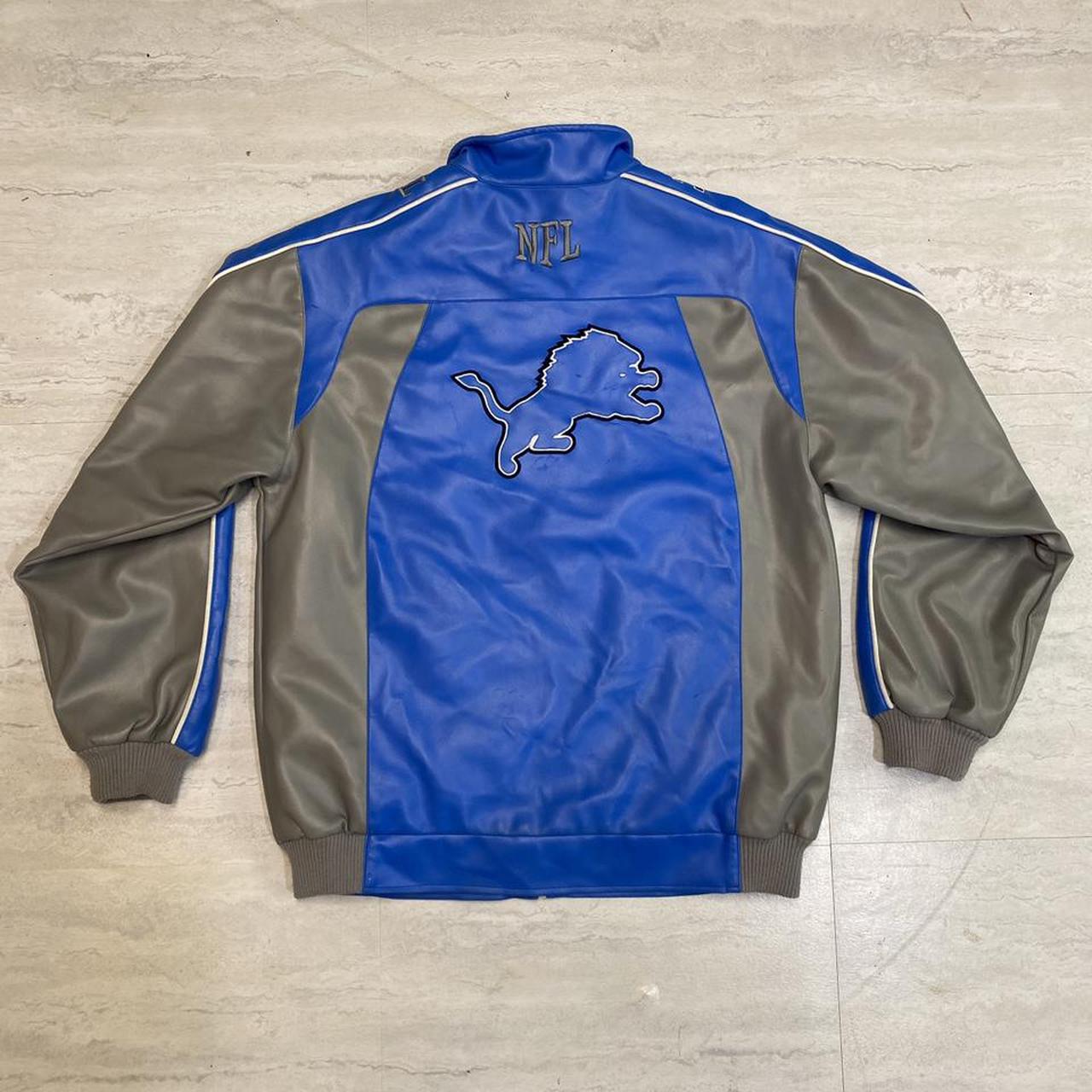 Vintage Detroit Lions Faux Leather Jacket. 🚨FREE... - Depop