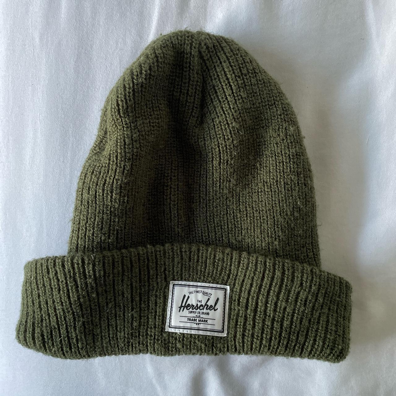 Herschel olive green/ dark green hipster beanie - Depop