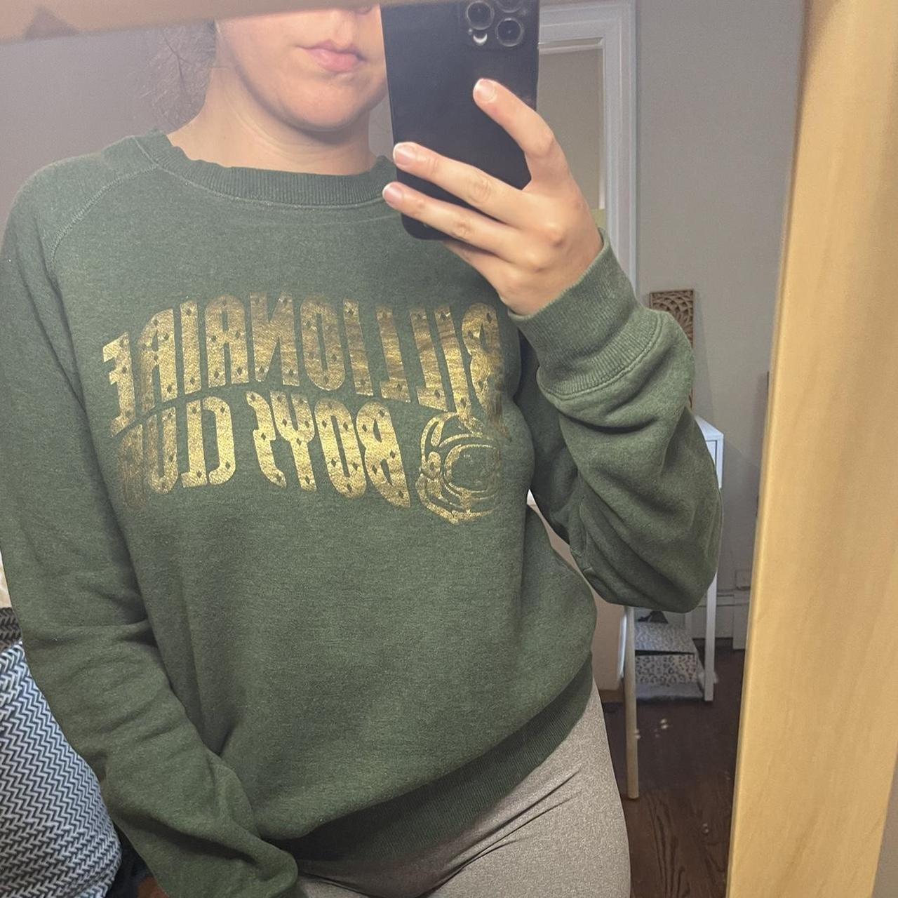 Billionaire Boys Club green crew neck with gold... - Depop