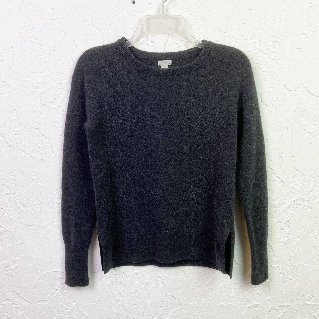 Halogen Grey Crewneck Long Sleeve 100% Cashmere... - Depop