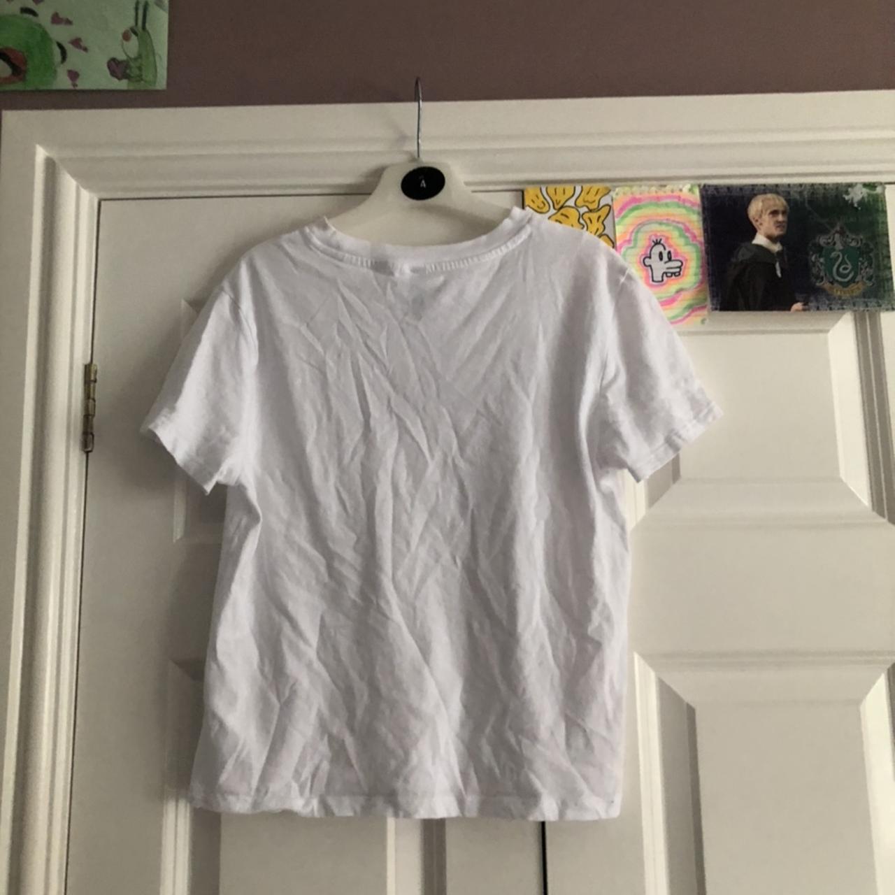 cute white baby tee crop top short sleeve from h and... - Depop