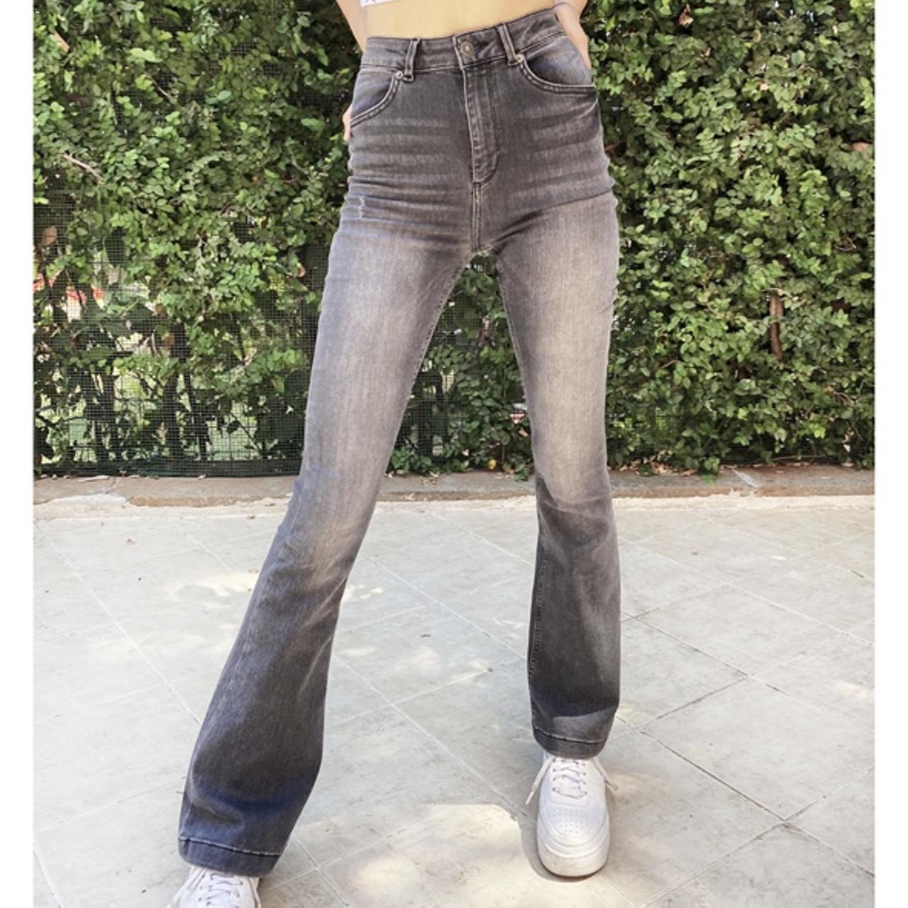 Brandy Melville Women's Grey and Black Jeans Depop