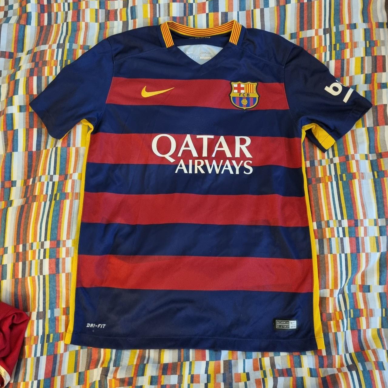 Authentic 2015 Barcelona home shirt in Mens medium.... - Depop