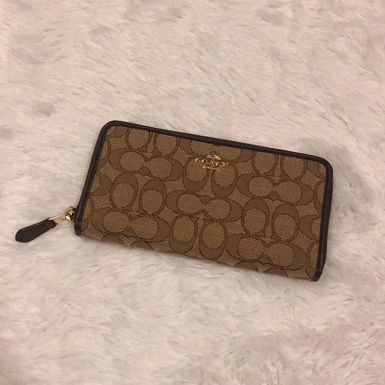 Coach Zoe Leather Accordion Zip double Buckle Wallet - Depop