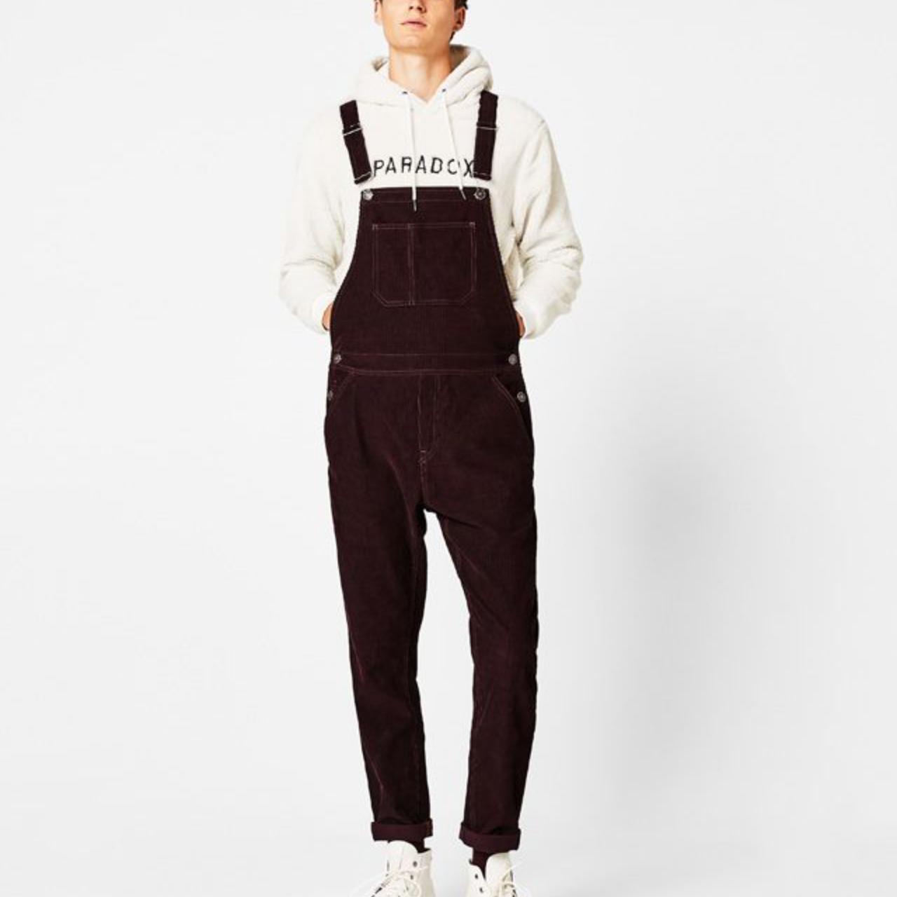 Men's Burgundy Dungareesoveralls Depop