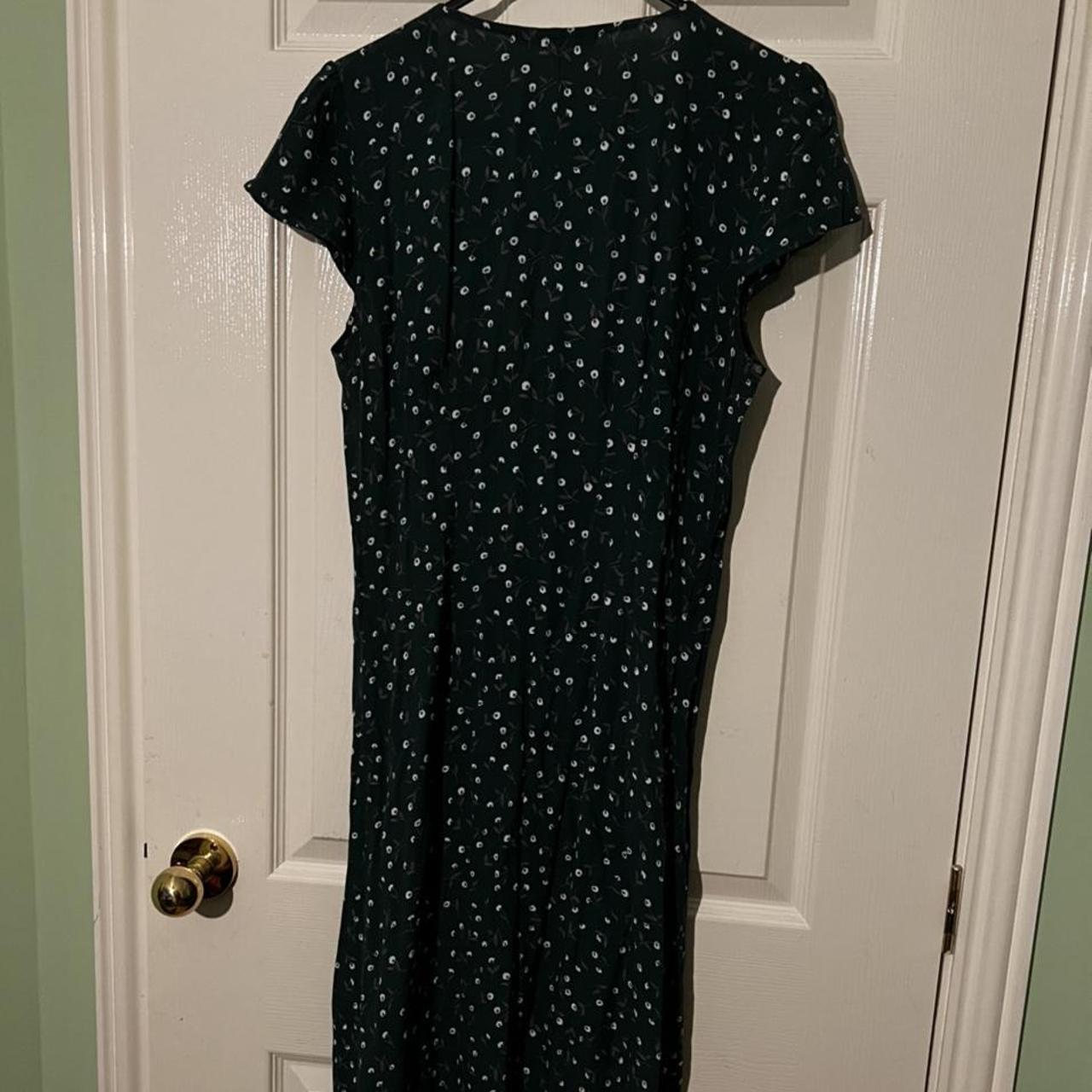 Brandy Melville green wrap midi floral dress.... - Depop