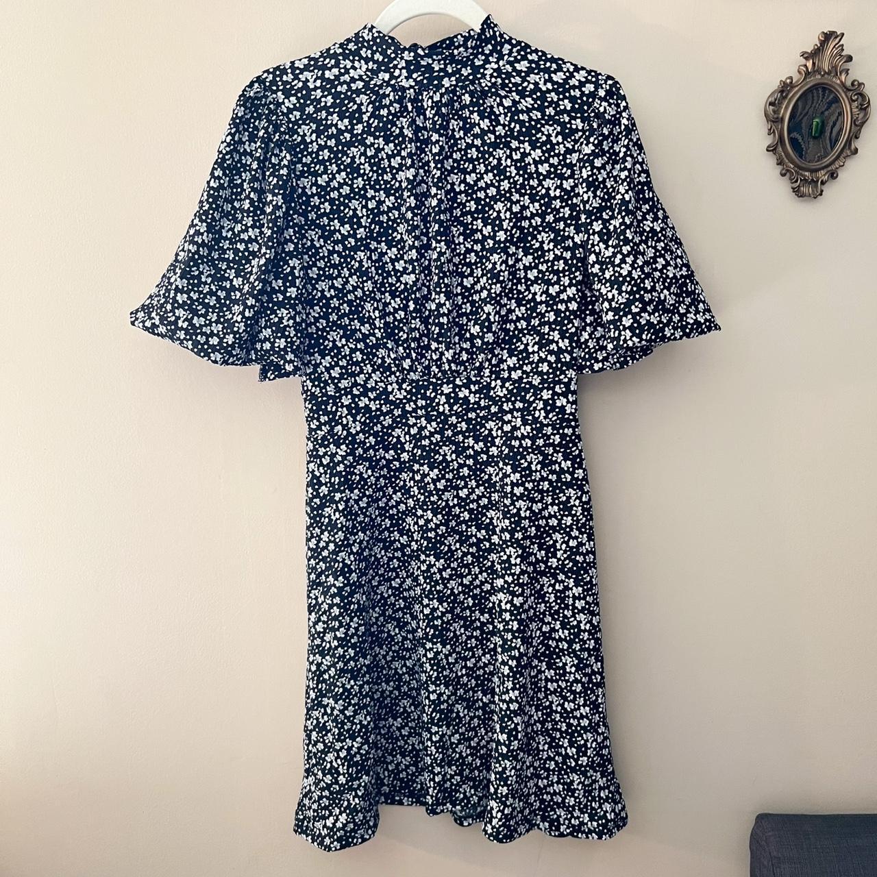 nordstrom puff sleeve mock neck floral mini dress.... - Depop