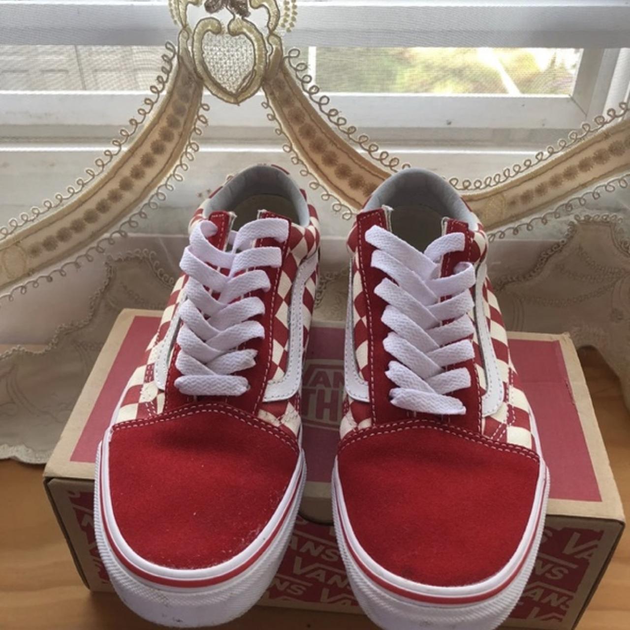 Vans Old Skool Red Checkered Red checkers vans. US... - Depop