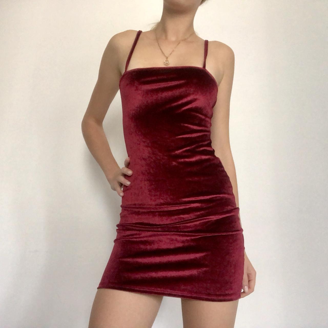 red velvet mini dress