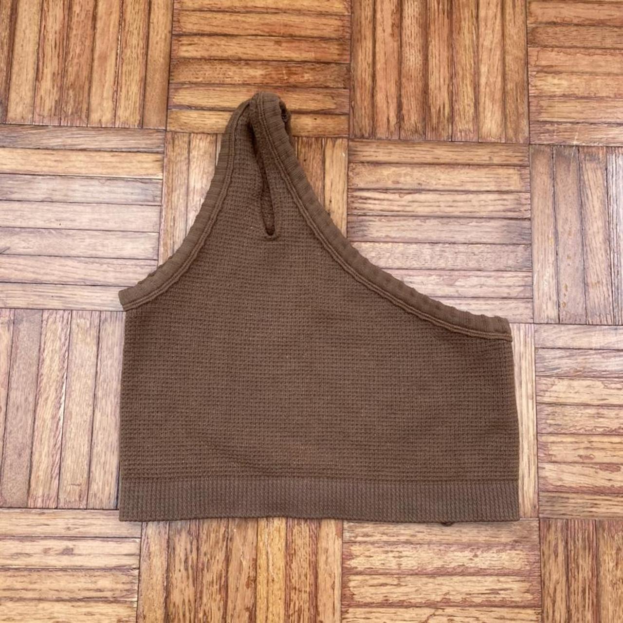 Urban Outfitters one shoulder brown top! cute slit... Depop