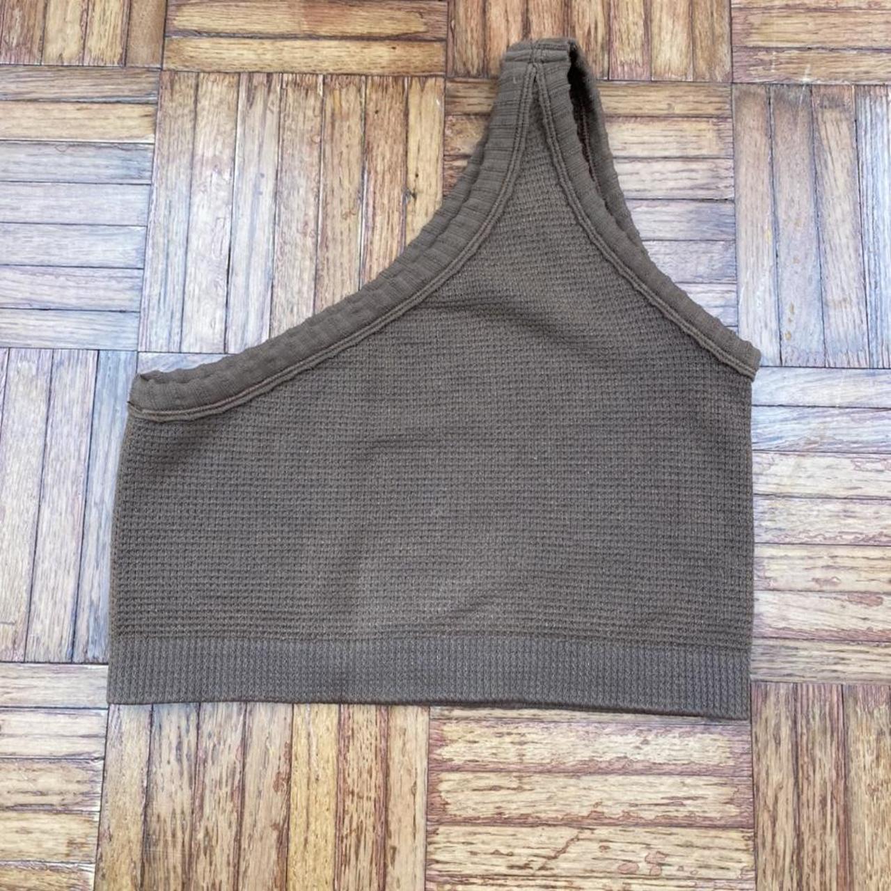 Urban Outfitters one shoulder brown top! cute slit... Depop