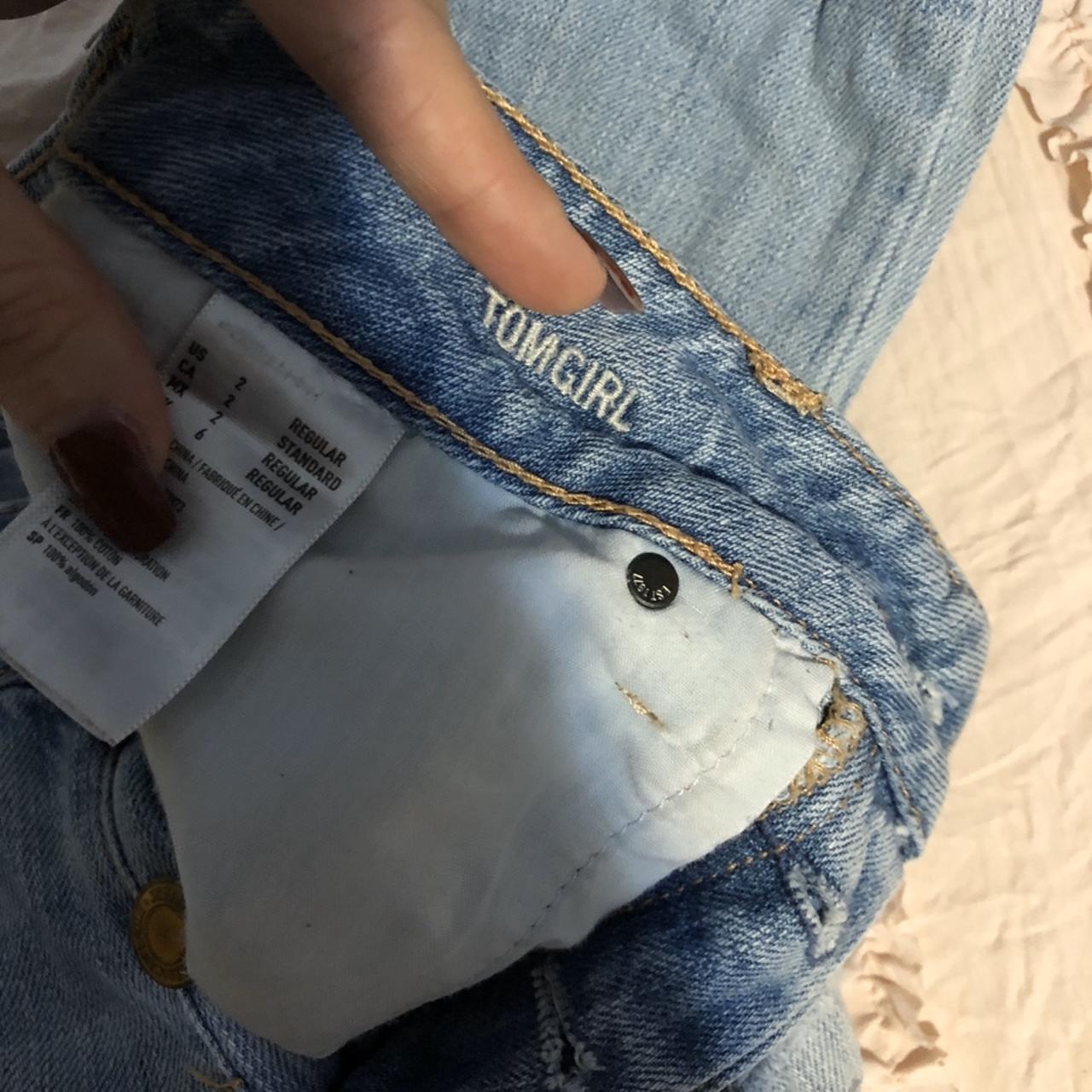 American Eagle Tom Girl Ripped Jeans Worn Only A Depop