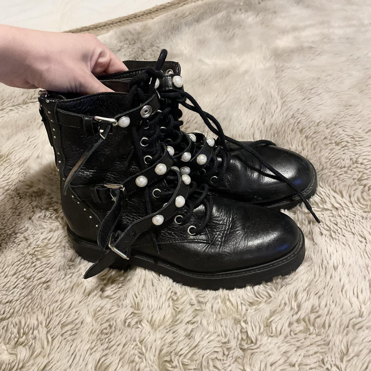 zara bottines perles