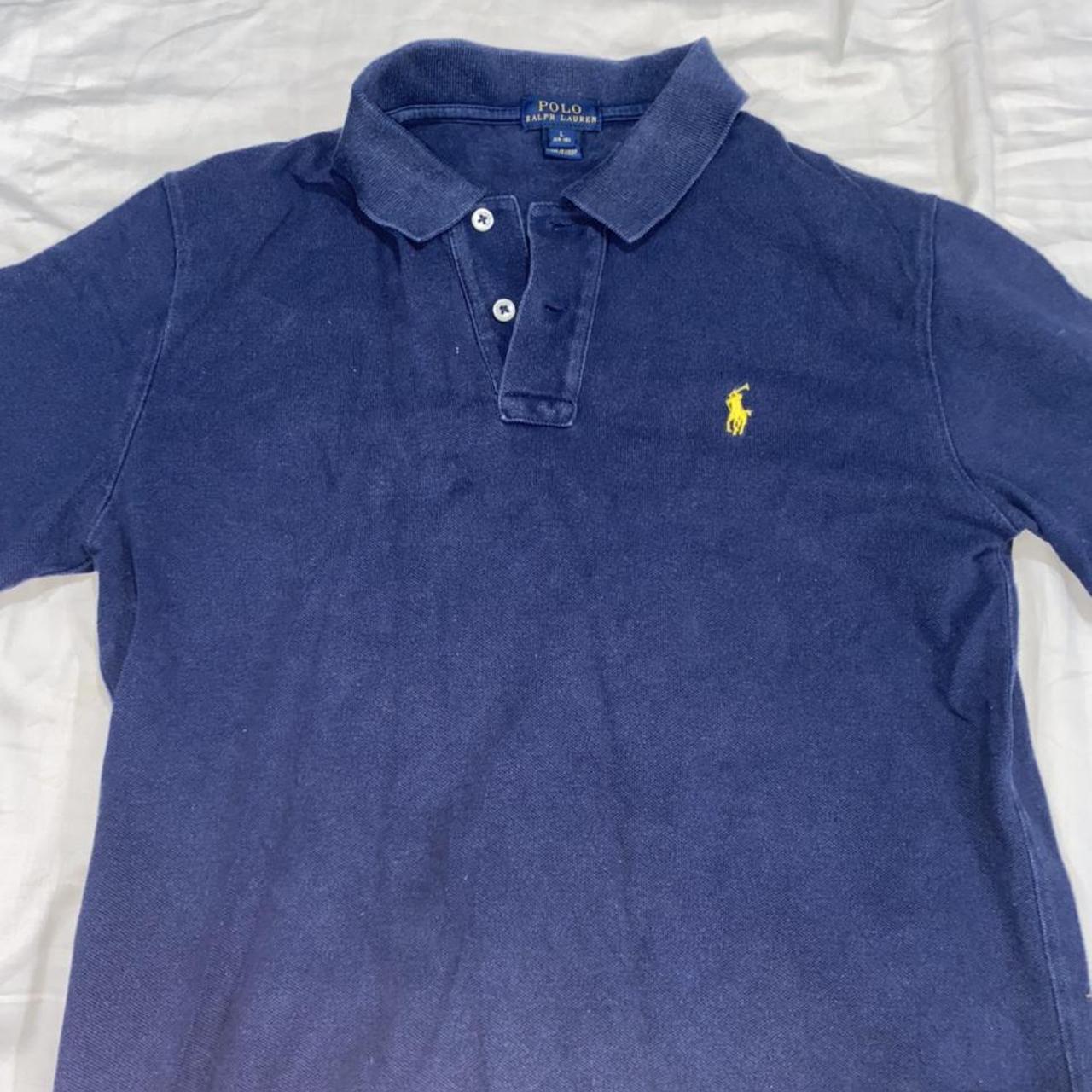 Ralph Lauren Men's Navy and Yellow Polo-shirts | Depop