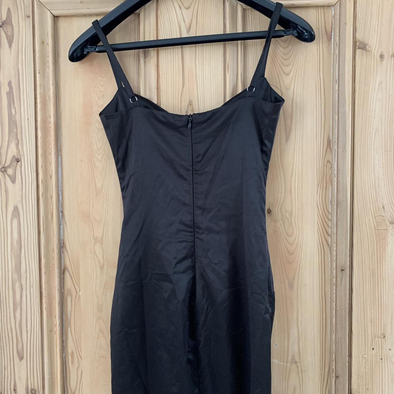 Black satin oh polly dress, perfect condition as... - Depop