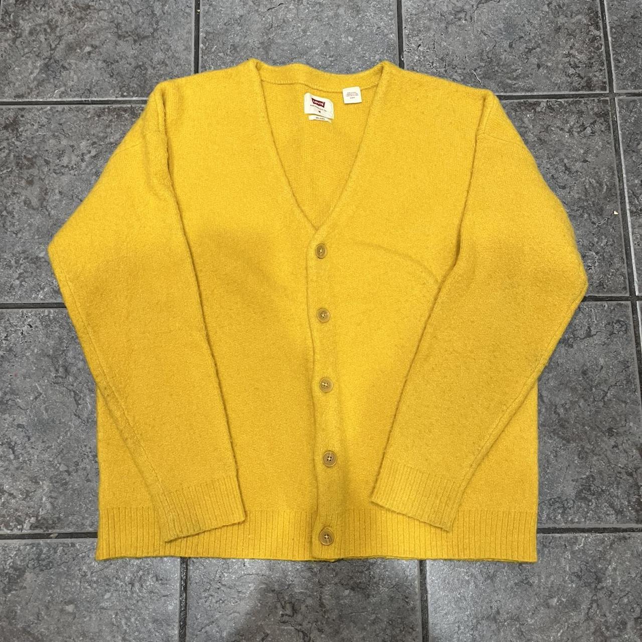Levi’s Yellow Wool Cardigan Tagged size medium,... Depop