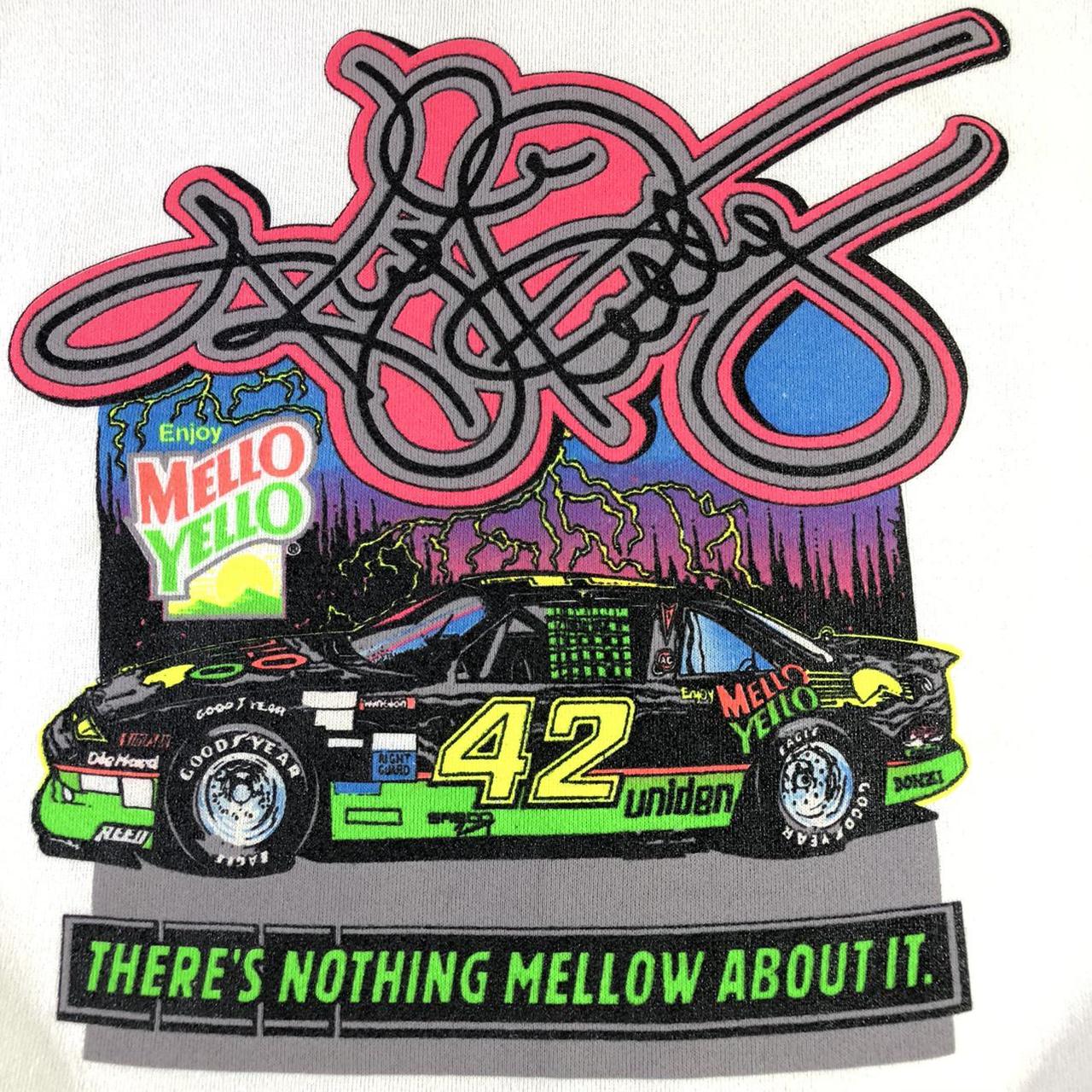 NASCAR Kyle Petty Mello Yellow 90s Racing Car... - Depop