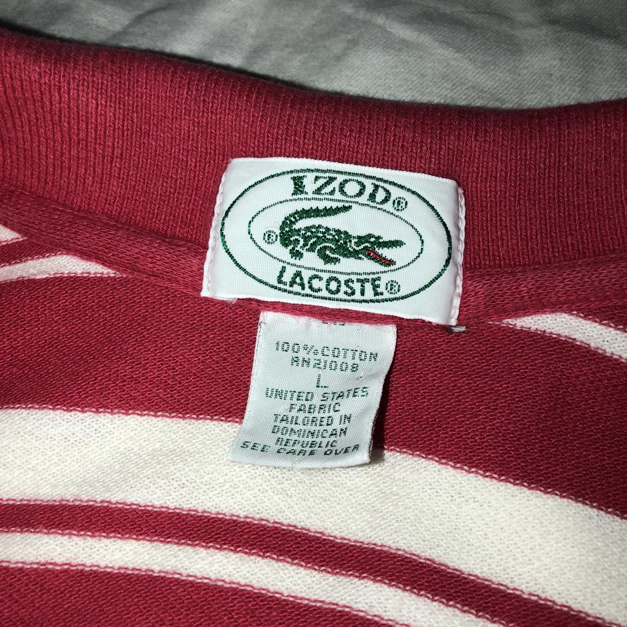 Lacoste Izod Vintage Striped Polo shirt with back... - Depop