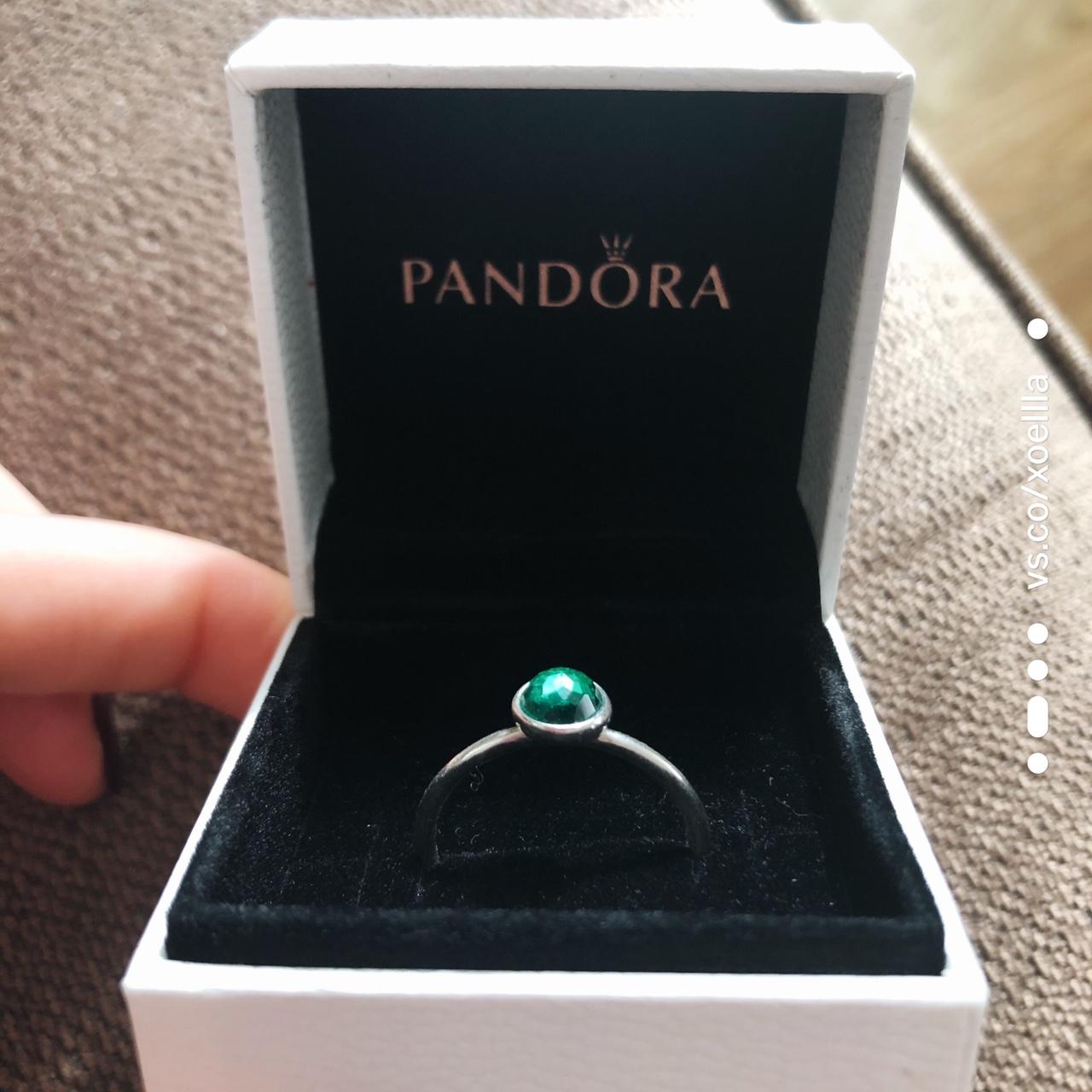 discontinued pandora silver birthstone ring. size... - Depop