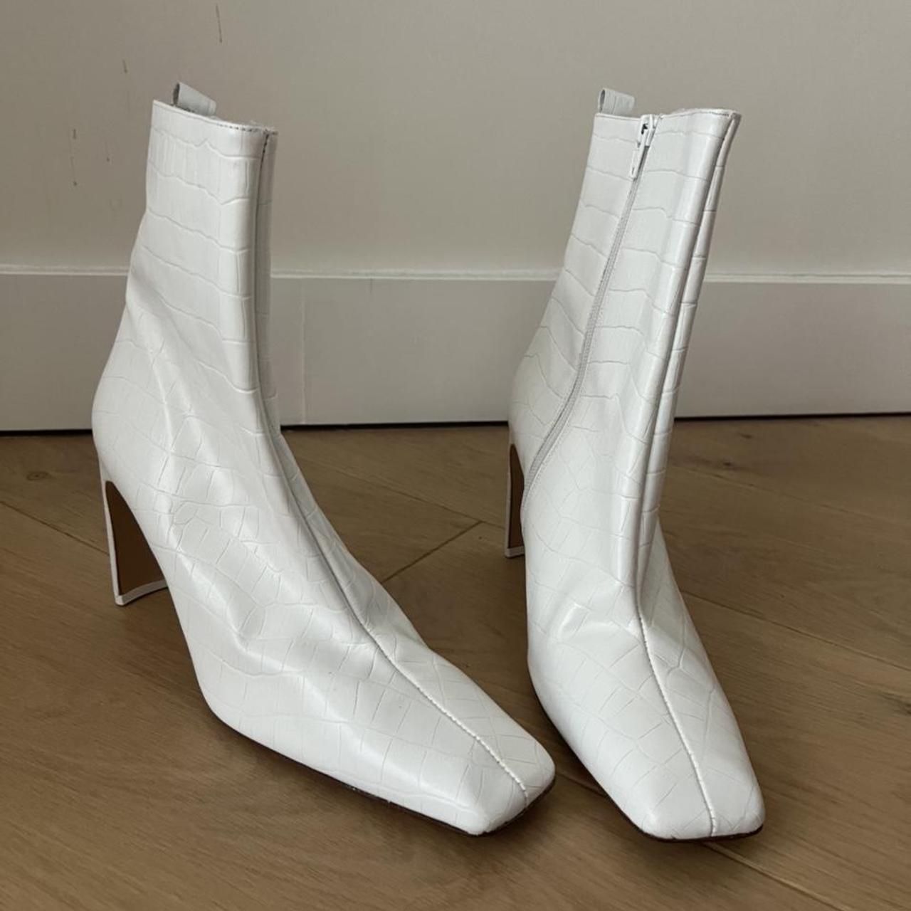 White Miista heels Croc leather optic Unworn Size UK 7