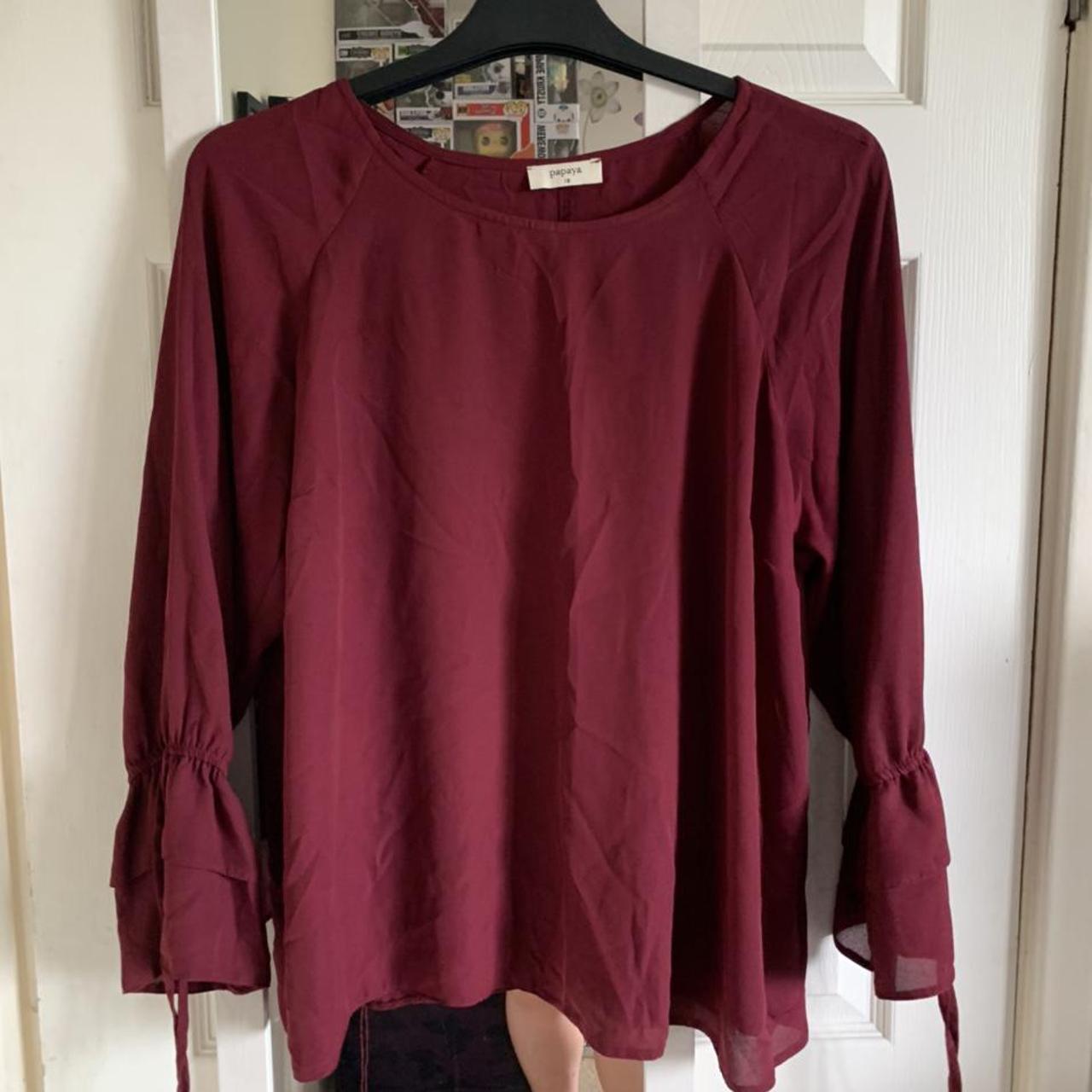 Matalan burgundy long sleeve blouse. U.K. size 18.... - Depop