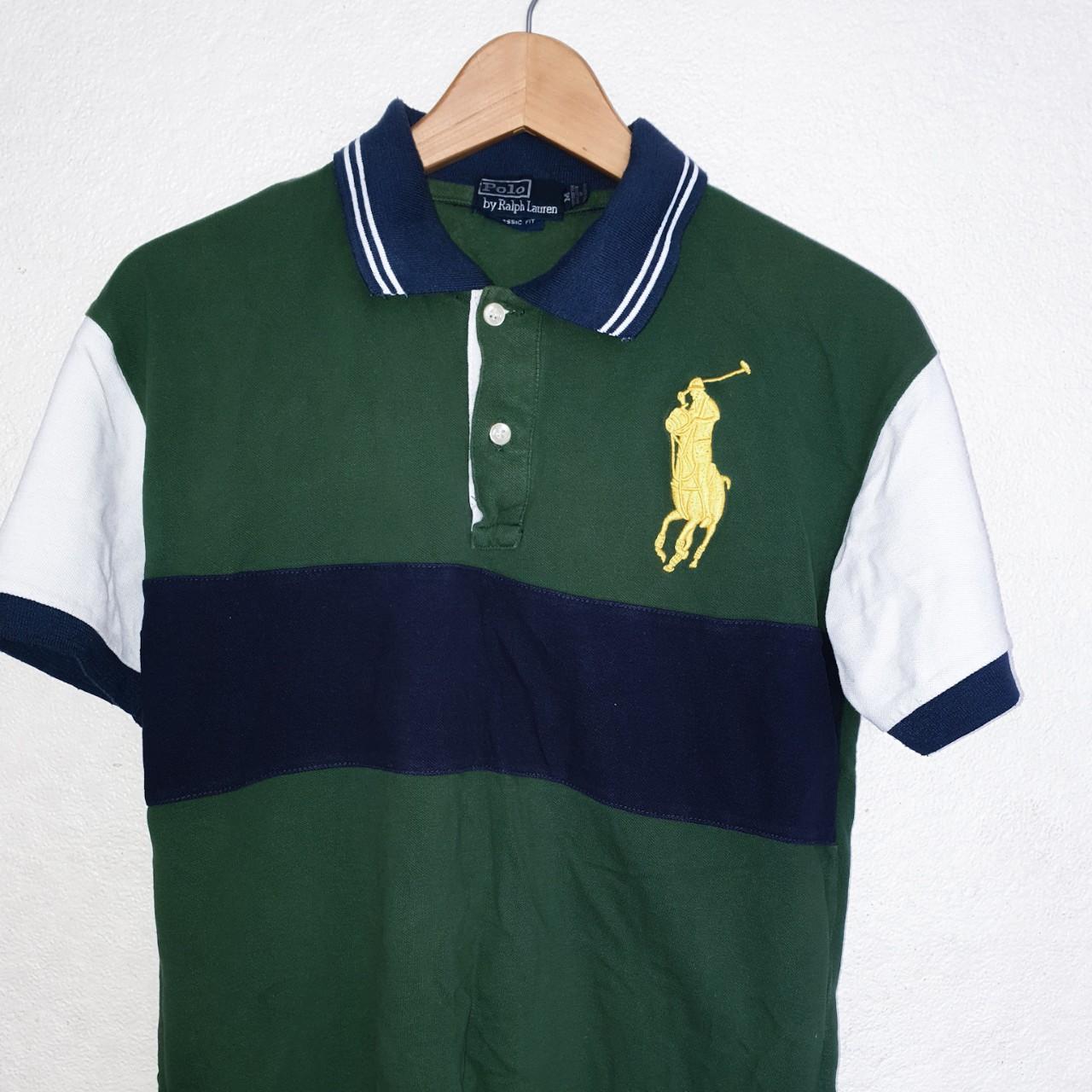 POLO Ralph Lauren Mesh Polo (Green&Navy Blue) Big... - Depop