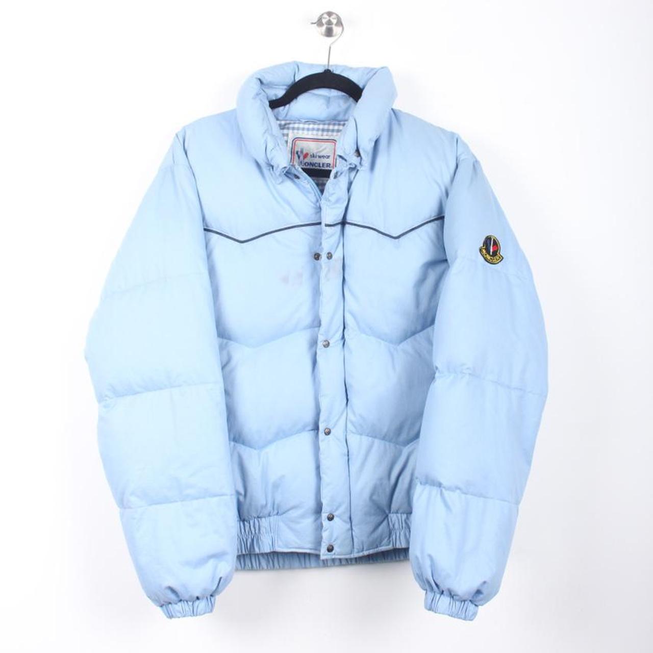 Vintage Moncler Puffer Jacket Baby Blue... - Depop