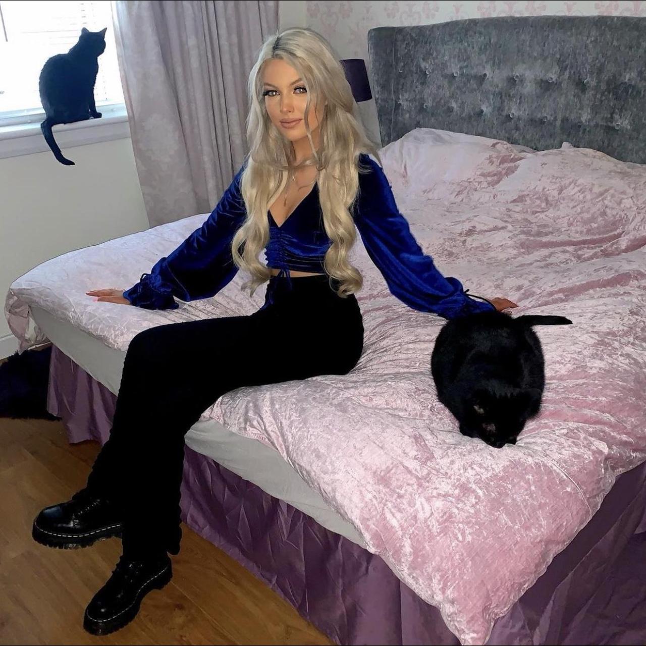 Oh Polly size 6 Dance Away Velvet Long Sleeve Crop... Depop