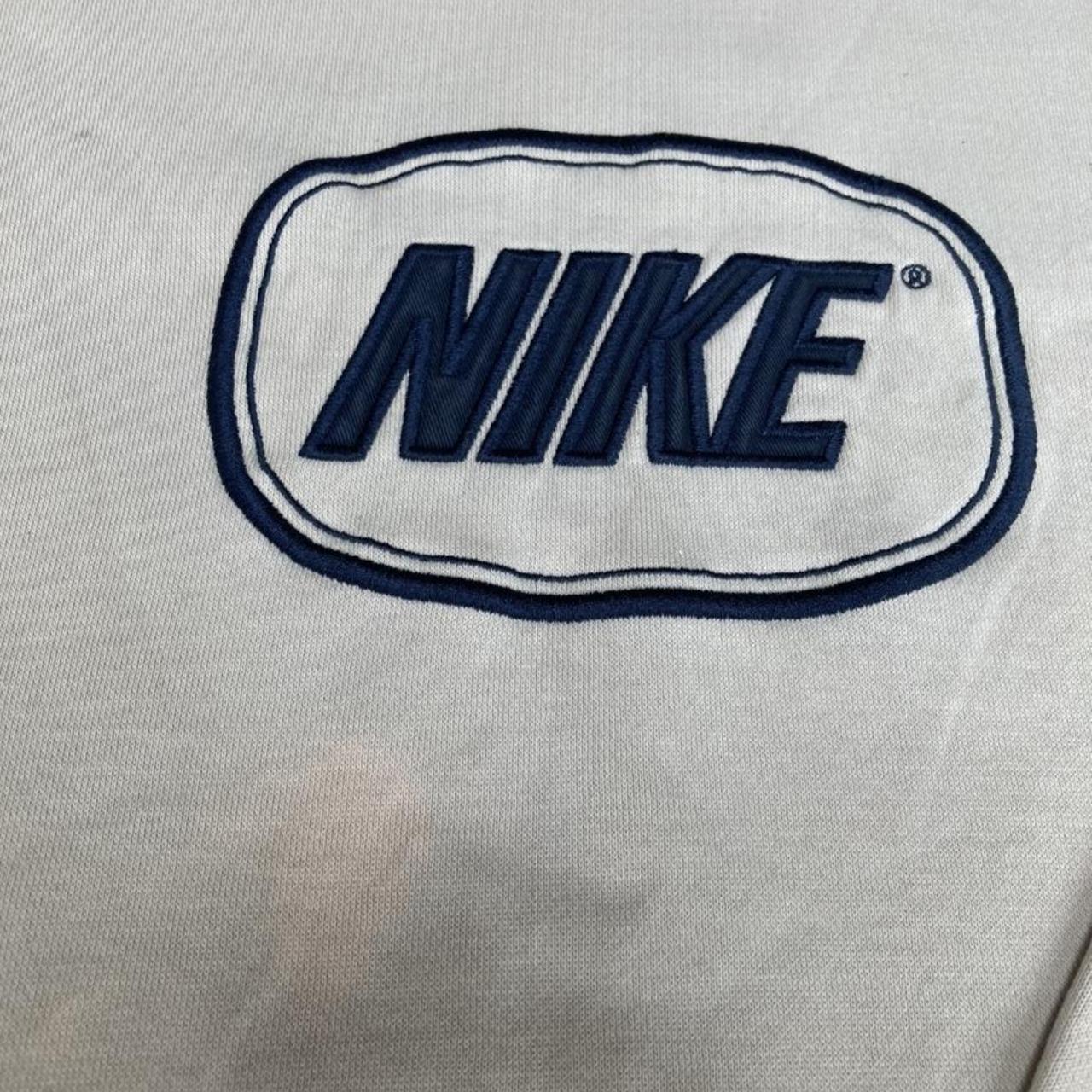 Vintage / retro Nike sweatshirt, cream and navy... Depop